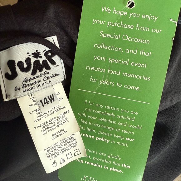 Jump Apparel Women's Sz 14 Vintage Y2K Strappy Rhinestone Black Party Dress NEW - Picture 5 of 5